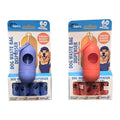 Duke's dog waste bag dispenser 2 pack, blue and red, each with 60 scented bags