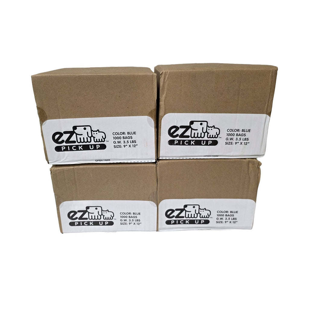 EZ Pick Up dog waste bags case of 4 boxes, 4,000 bags total, side view