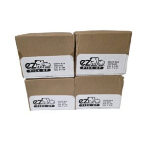 Case of four EZ Pick Up bulk dog waste bag boxes, 1,000 bags each, stacked two high