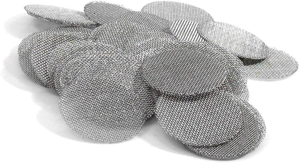 Pile of 5/8 inch stainless steel woven mesh filter screens